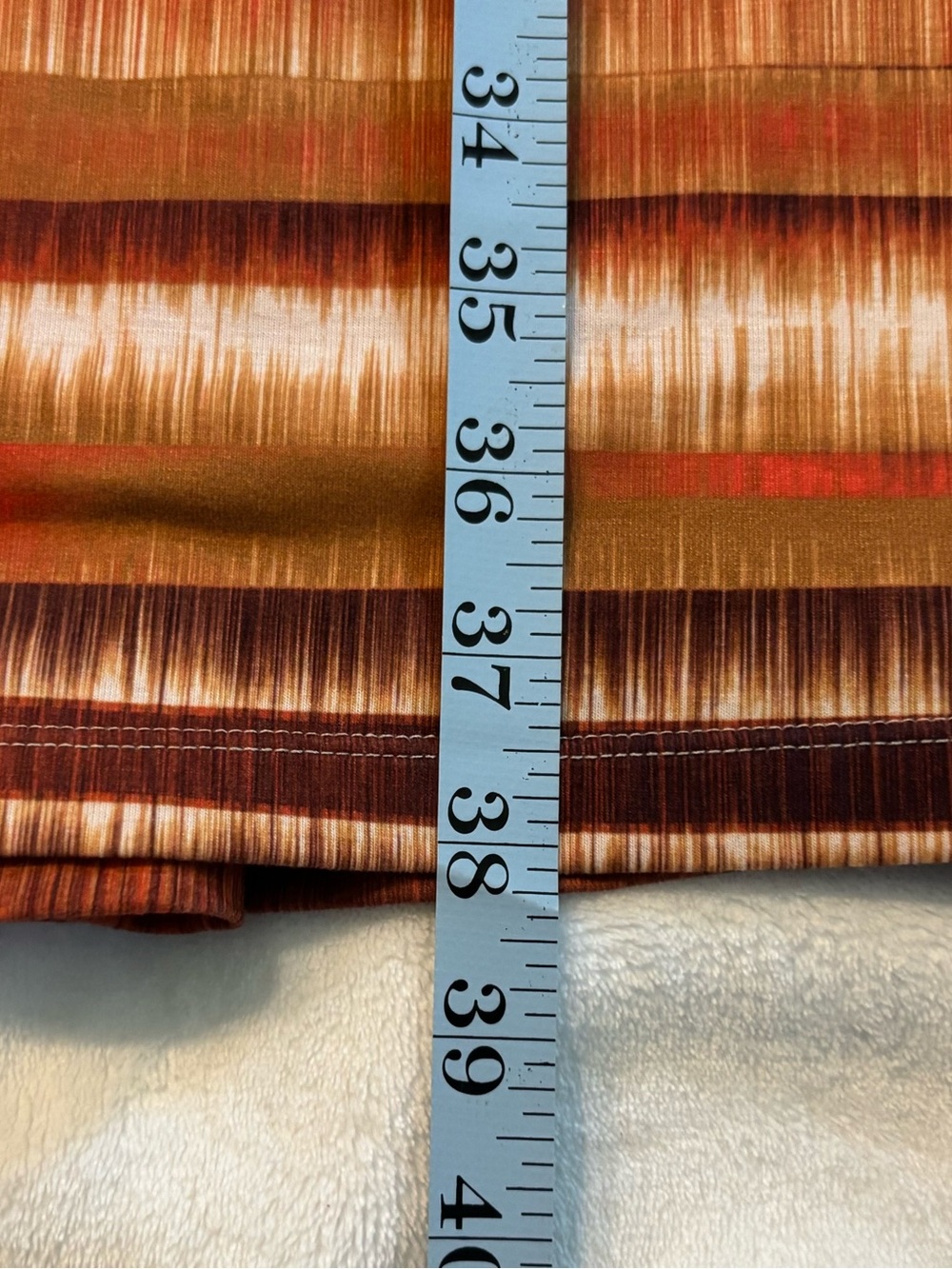 Prana Striped Sleeveless Midi Dress — Brown & Tan with Rust Accents - Picture 6 of 7
